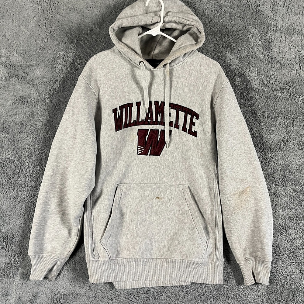 Sport-Tek Willamette University Bearcats Hoodie Men L Gray Fleece Lined Pullover